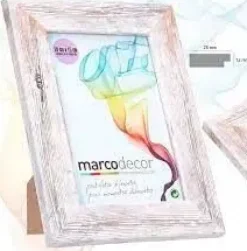 PORTAFOTO MARCO 10X10CM MADERA MARRON DECAPADO CUADRADO
