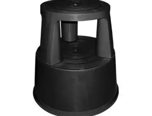Q-CONNECT TABURETE RUEDAS RETRACTILES TRES RUEDAS DOS NIVELES COLOR NEGRO