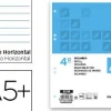 RECAMBIO LIDERPAPEL CUARTO 100 HOJAS 60G/M2 HORIZONTAL CON MARGEN 6 TALADROS