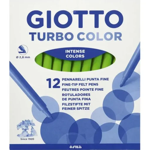 ROTULADOR GIOTTO TURBO VERDE CLARO 12 UNIDADES