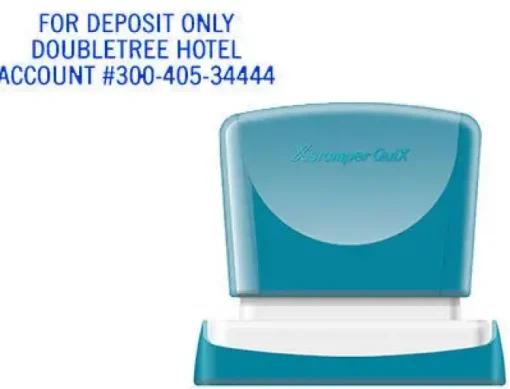 SELLO X'STAMPER QUIX PERSONALIZABLE COLOR AZUL MEDIDAS 16X48 MM Q-11