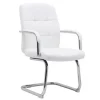 SILLA Q-CONNECT ESCRITORIO PIA VE SIMIL PIEL BASE METALICA ALT MAX 1050 ANC 610 PROF 680 COLOR BLANCO