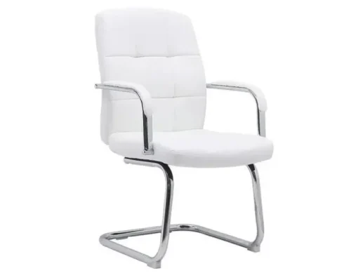 SILLA Q-CONNECT ESCRITORIO PIA VE SIMIL PIEL BASE METALICA ALT MAX 1050 ANC 610 PROF 680 COLOR BLANCO