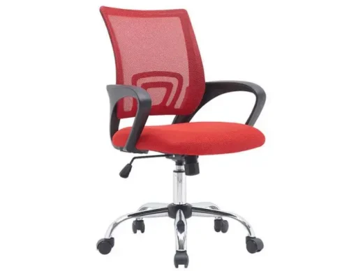 SILLA Q-CONNECT OFICINA SIENA MALLA BASE METALICA ALT MAX 1000 ANC 560 PROF 570 RUEDAS PREMIUM COLOR NEGRO ROJO