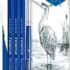 STAEDTLER MARS LUMOGRAPH AQUARELL 100A PACK DE 3 LAPICES DE GRAFITO + PINCEL - RESISTENCIA A LA ROTURA - GRADUACIONES SURTIDAS