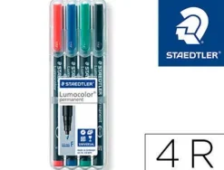 STAEDTLER ROTULADOR STAEDTLER LUMOCOLOR"F" 4COL 318 WP4 MAK249467