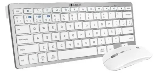 SUBBLIM COMBO MULTIDISPOSITIVO COMPACTO - CONECTIVIDAD INALAMBRICA MULTIDISPOSITIVO - COMPATIBLE CON WINDOWS, ANDROID, IOS Y MACOS - CONTROL MULTIMEDIA - TECLADO EN ESPAÑOL - COLOR BLANCO