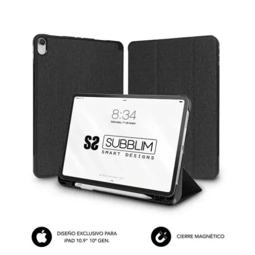 SUBBLIM FUNDA EXCLUSIVA PARA IPAD 10ª GENERACION DE 10,9 PULGADAS - SHOCK CASE - BORDES REFORZADOS - CARCASA TRASERA RIGIDA - DISEÑO ULTRALIGERO - FUNCION ATRIL - ESPACIO PARA APPLE PENCIL - CIERRE MA