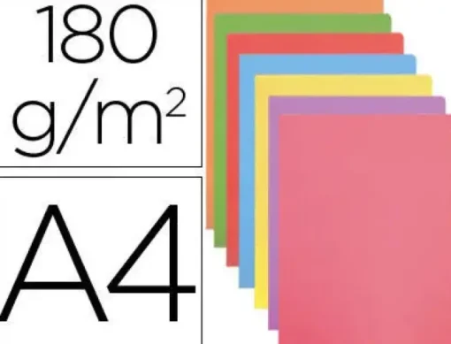 SUBCARPETA CARTULINA GIO DIN A4 COLORES PASTELES SURTIDOS 180 G/M2 PAQUETE DE 50 UNIDADES