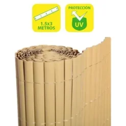 SUNGARDEN CAÑIZO PLASTICO DOBLE CARA 1.5X3M - COLOR MARRON CLARO