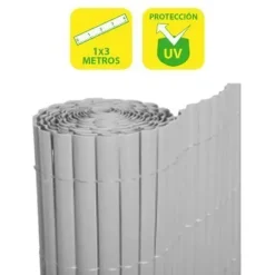 SUNGARDEN CAÑIZO PLASTICO DOBLE CARA 1X3M - COLOR GRIS CLARO