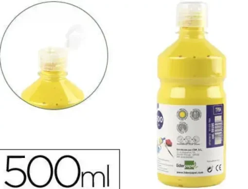 TEMPERA LIQUIDA LIDERPAPEL ESCOLAR 500 ML AMARILLO