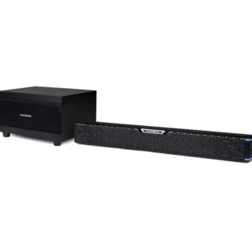 THOMSON SB60BTS BARRA DE SONIDO 60W CON SUBWOOFER BLUETOOTH 5.0 - MANDO A DISTANCIA - DISEÑO COMPACTO - COLOR NEGRO