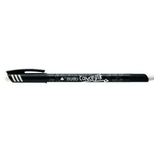 TRATTO CANCELLIK BOLIGRAFO DE BOLA - TINTA BORRABLE - TRAZO 0.4MM - DOBLE GOMA - COLOR NEGRO