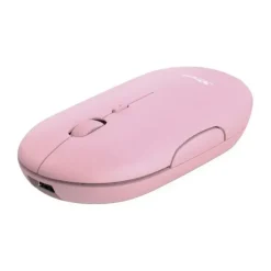 TRUST PUCK RATON INALAMBRICO RECARGABLE 1600DPI - 3 BOTONES SILENCIOSOS - ULTRA FINO - USO AMBIDIESTRO - COLOR ROSA