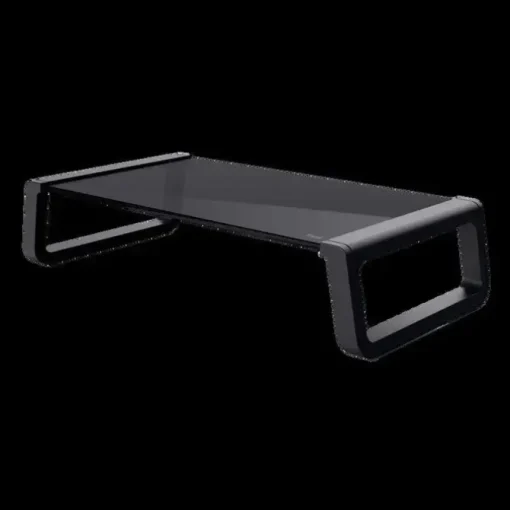 TRUST SOPORTE DE MONITOR DE CRISTAL TEMPLADO - ELEVA TU MONITOR PARA UNA POSICION ERGONOMICA - ORGANIZA TU ESCRITORIO FACILMENTE