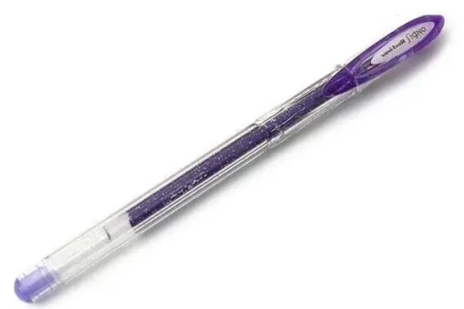 UNI-BALL SIGNO SPARKLING BOLIGRAFO DE GEL - PUNTA DE ACERO INOXIDABLE 1 MM. - TRAZO 0.65 MM. APROX. - TINTA GEL - COLOR VIOLETA EFECTO PURPURINA - CAJA DE 12 UD