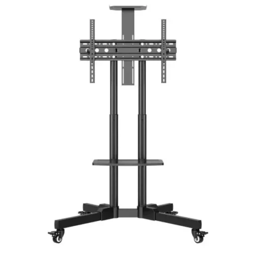 UNYKACH SOPORTE DE SUELO CON RUEDAS PARA PANTALLAS 32-75 - BLOQUEO DE RUEDAS - DOS BANDEJAS - PESO MAX 45KG - VESA 600X400MM - COLOR NEGRO