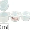 VASO PARA MEZCLA PINTURAS MILAN TRIPLE CON TAPA 70 ML