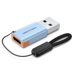 VENTION ADAPTADOR USB 3.1 MACHO A USB-C HEMBRA CON LANYARD - ALUMINIO GRIS