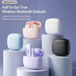 VENTION AURICULARES BLUETOOTH 5.3 CON ESTUCHE DE CARGA - 6H AUTONOMIA - ELF E03 - COLOR ROSA