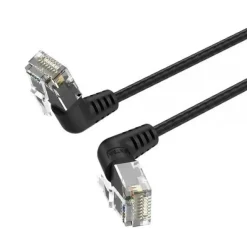 VENTION CABLE DE RED UTP RJ45 SLIM CAT.6A CABEZA ROTATORIA 360º ANGULO RECTO - 0.5M - COLOR NEGRO