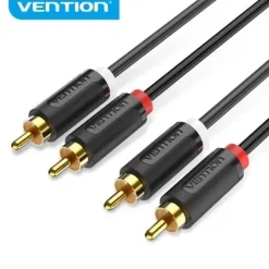 VENTION CABLE ESTEREO 2X RCA MACHO A 2X RCA MACHO - 1.5M - COLOR NEGRO