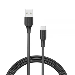 VENTION CABLE USB-A MACHO A USB-C MACHO - 0.25M - 3A - 60W - 480MBPS - COLOR NEGRO