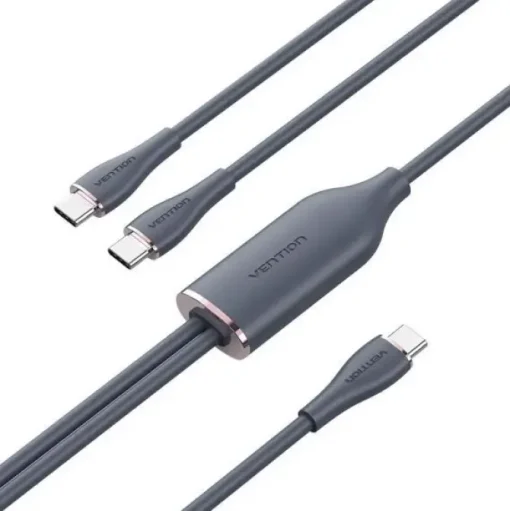VENTION CABLE USB-C MACHO A 2XUSB-C MACHO - 1.5M - COLOR NEGRO