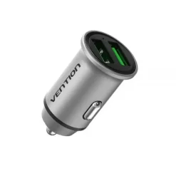 VENTION CARGADOR DE COCHE 18W 2XUSB (A) QC3.0 3.4A - DISEÑO MINI - ALUMINIO GRIS