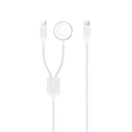 XO CABLE USB 2 EN 1 - 60W - TIPO C + CARGA MAGNETICA APPLE WATCH - 1 METRO - COLOR BLANCO
