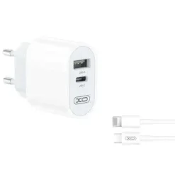XO CARGADOR DE CORRIENTE L97 TIPO C + USB + CABLE LIGHTNING
