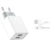 XO L65 PACK CARGADOR DE CORRIENTE 2X USB + CABLE USB A LIGHTNING DE 1M