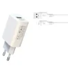 XO L85D CARGADOR DE CORRIENTE 18W + CABLE LIGHTNING - CARGA RAPIDA - PROTECCION SOBRETENSIONES - COLOR BLANCO