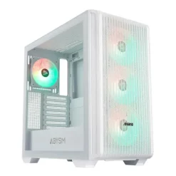 ABYSM DANUBE KAMP BX300 WHITE CAJA TORRE ATX, ITX, MICRO ATX - LATERAL CRISTAL TEMPLADO - 3.5 Y 2.5 - USB-A, USB-C Y AUDIO - 4 VENTILADORES ARGB INSTALADOS - SOPORTA REFRIGERACION LIQUIDA