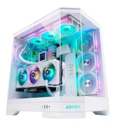 ABYSM DANUBE SAVA H600 WHITE CAJA TORRE E-ATX, ATX, ITX, MICRO ATX - LATERAL Y FRONTAL CRISTAL TEMPLADO - 3.5 Y 2.5 - USB-A, USB-C Y AUDIO - 4 VENTILADOR ARGB INSTALADO - SOPORTA REFRIGERACION LIQUIDA