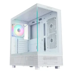 ABYSM DANUBE SAVA H400 WHITE CAJA TORRE ATX, ITX, MICRO ATX - LATERAL Y FRONTAL CRISTAL TEMPLADO - 3.5 Y 2.5 - USB-A, USB-C Y AUDIO - 1 VENTILADOR ARGB INSTALADO - SOPORTA REFRIGERACION LIQUIDA
