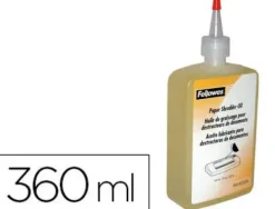 ACEITE LUBRICANTE FELLOWES PARA DESTRUCTORA DE DOCUMENTOS BOTE DE 360 ML