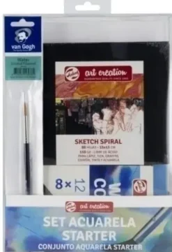 ACUARELAS TALENS ART CREATION SET DE INICIACION (8 TUBOS DE PINTURAS, 1 BLOC, PINCEL Y LIBRO DE ACUARELA)