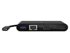 ADAPTADOR BELKIN AVC005BTBK MULTIMEDIA USB-C PUERTOS USB-A 3.0 ETHERNET VGA Y HDMI (4K) COLOR NEGRO