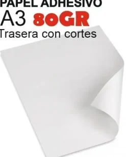 ADHESIVO OFFSET 80GR 50HOJAS A-3 PARA IMPRESORA CON CORTES TRASEROS