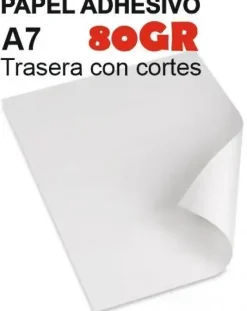 ADHESIVO OFFSET 80GR 50HOJAS A-7 PARA IMPRESORA CON CORTES TRASEROS