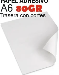 ADHESIVO OFFSET 80GR 50HOJAS A-6 PARA IMPRESORA CON CORTES TRASEROS
