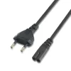 AISENS CABLE ALIMENTACION FORMA 8 - CEE7/16/M-C7/H - 1.5M - 100% COBRE PURO AWG18 - COLOR NEGRO