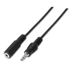 AISENS CABLE AUDIO ESTEREO - JACK 3.5/M-JACK 3.5/H - 3.0M - COLOR NEGRO