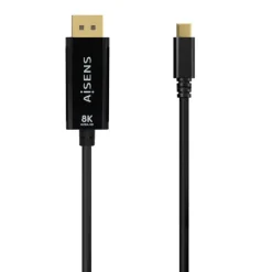 AISENS CABLE CONVERSOR USB-C A DISPLAYPORT 8K@60HZ - USB-C/M-DP/M - 1.8M - COLOR NEGRO