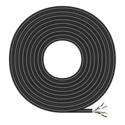 AISENS CABLE DE RED EXTERIOR IMPERMEABLE RJ45 CAT.6 FTP RIGIDO AWG24 - 100M - COLOR NEGRO