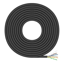 AISENS CABLE DE RED EXTERIOR IMPERMEABLE RJ45 CAT.6 UTP RIGIDO CCA AWG23 - 100M - COLOR NEGRO