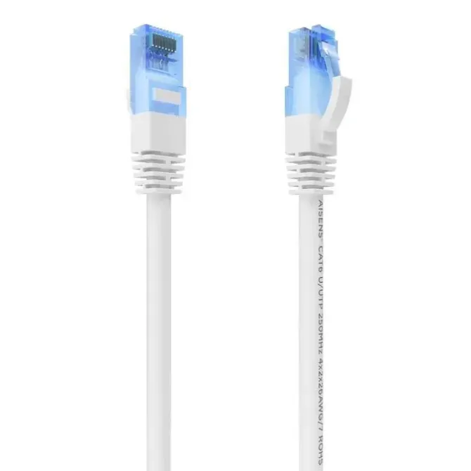 AISENS CABLE DE RED LATIGUILLO RJ45 CAT.6 UTP AWG26 CCA - 0.5M - COLOR BLANCO