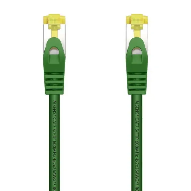 AISENS CABLE DE RED LATIGUILLO RJ45 LSZH CAT.7 600 MHZ S/FTP PIMF AWG26 - 25CM - COLOR VERDE
